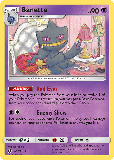 Banette 65 Celestial Storm Pokémon card