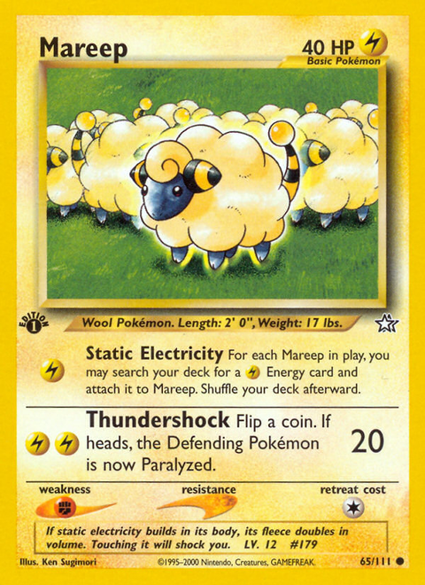 Mareep 65 Neo Genesis Pokémon card