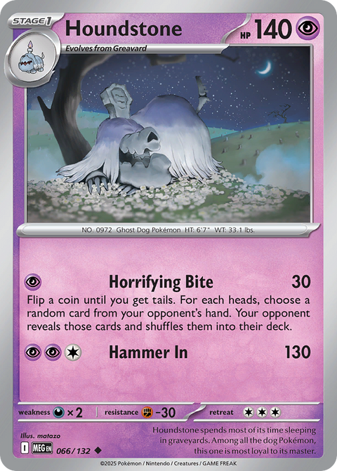 Houndstone 66 Mega Evolution Pokémon card