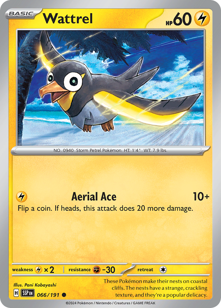 Wattrel 66 Surging Sparks Pokémon card