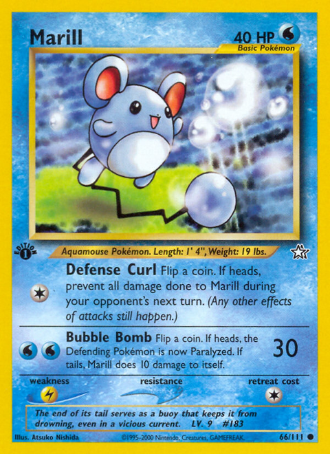 Marill 66 Neo Genesis Pokémon card