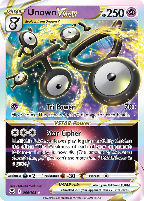 Unown VSTAR 66 Silver Tempest Pokémon card