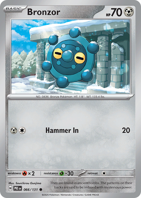 Bronzor 66 Prismatic Evolutions Pokémon card