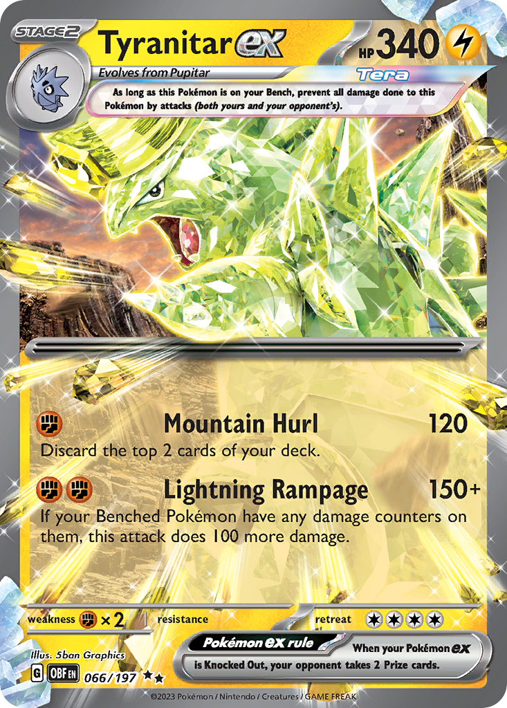 Tyranitar ex 66 Obsidian Flames Pokémon card