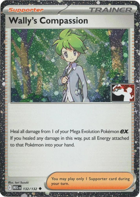 Wally's Compassion - 132/132 - Prize Pack Series Eight — Play! Pokémon stamped prize pack card
