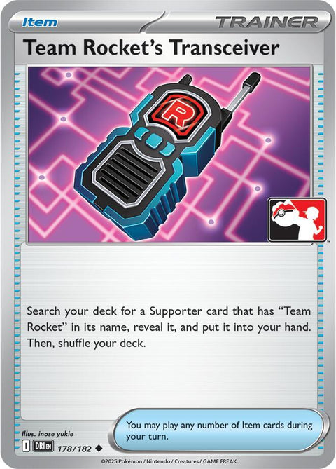 Team Rocket's Transceiver - 178/182 - Prize Pack Series Eight — Play! Pokémon stamped prize pack card