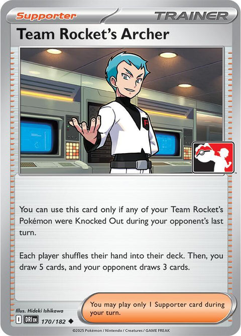 Team Rocket's Archer - 170/182 - Prize Pack Series Eight — Play! Pokémon stamped prize pack card
