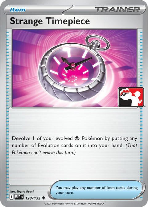 Strange Timepiece - 128/132 - Prize Pack Series Eight — Play! Pokémon stamped prize pack card