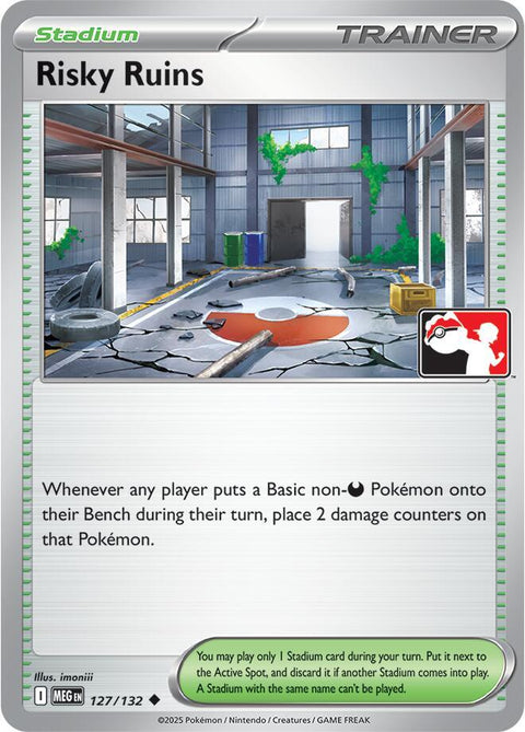 Risky Ruins - 127/132 - Prize Pack Series Eight — Play! Pokémon stamped prize pack card