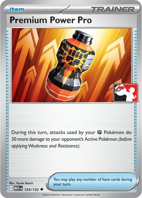 Premium Power Pro - 124/132 - Prize Pack Series Nine — Play! Pokémon stamped prize pack card