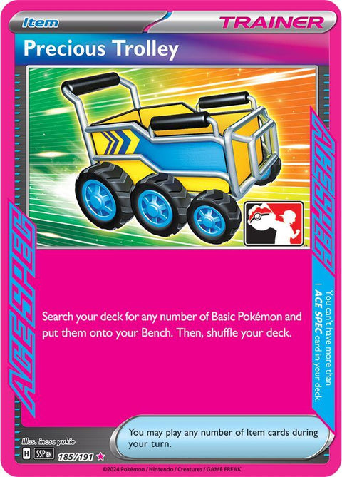 Precious Trolley - 185/191 - Prize Pack Series Eight — Play! Pokémon stamped prize pack card
