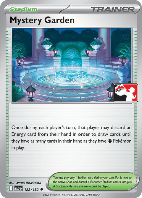 Mystery Garden - 122/132 - Prize Pack Series Nine — Play! Pokémon stamped prize pack card