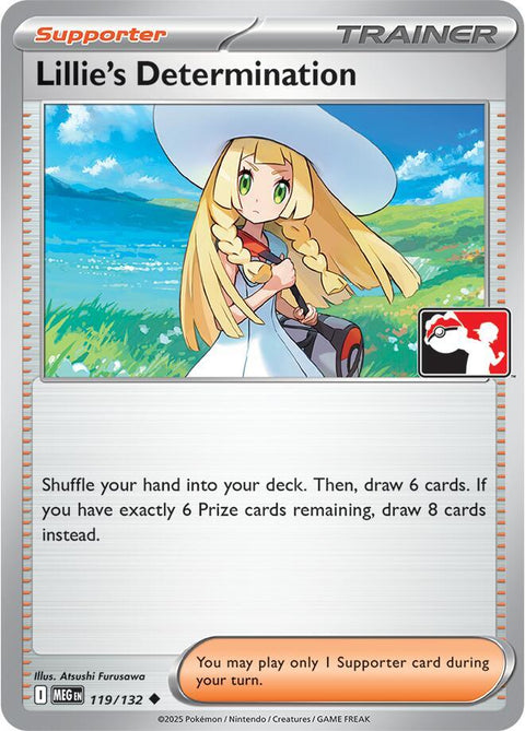 Lillie's Determination - 119/132 - Prize Pack Series Nine — Play! Pokémon stamped prize pack card