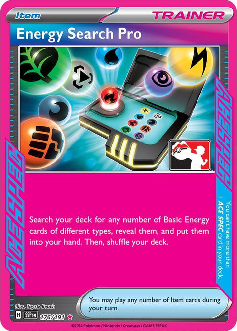 Energy Search Pro - 176/182 - Prize Pack Series Eight — Play! Pokémon stamped prize pack card