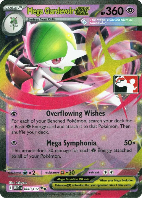 Mega Gardevoir ex - 060/132 - Prize Pack Series Eight — Play! Pokémon stamped prize pack card