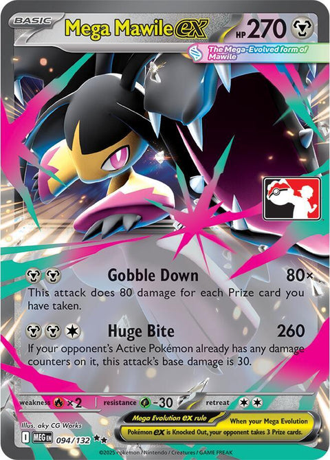 Mega Mawile ex - 094/132 - Prize Pack Series Eight — Play! Pokémon stamped prize pack card