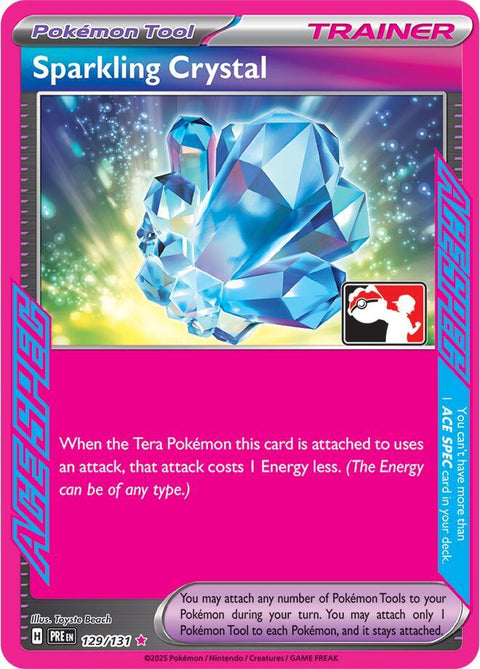 Sparkling Crystal - 129/132 - Prize Pack Series Eight — Play! Pokémon stamped prize pack card