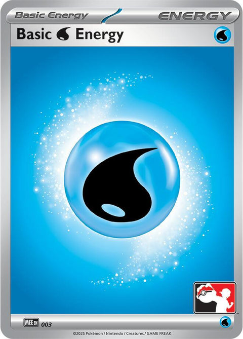 Basic Water Energy - 003 - Prize Pack Series Nine — Play! Pokémon stamped prize pack card