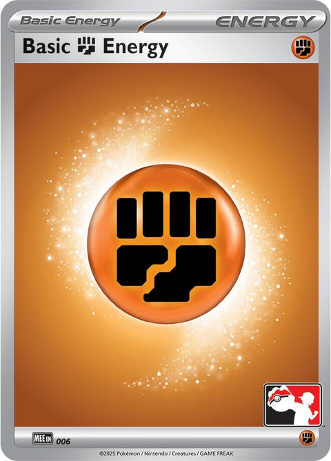 Basic Fighting Energy - 006 - Prize Pack Series Nine — Play! Pokémon stamped prize pack card