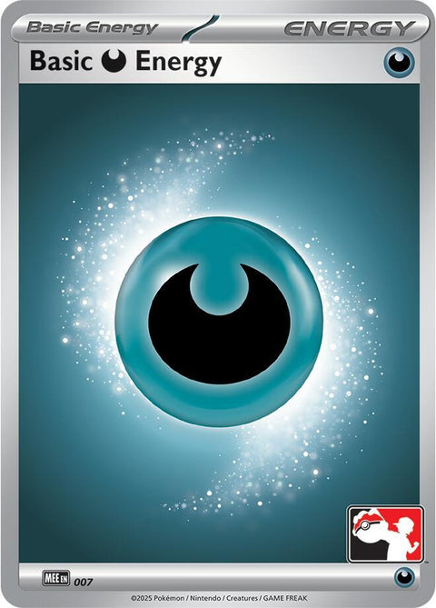 Basic Darkness Energy - 007 - Prize Pack Series Nine — Play! Pokémon stamped prize pack card
