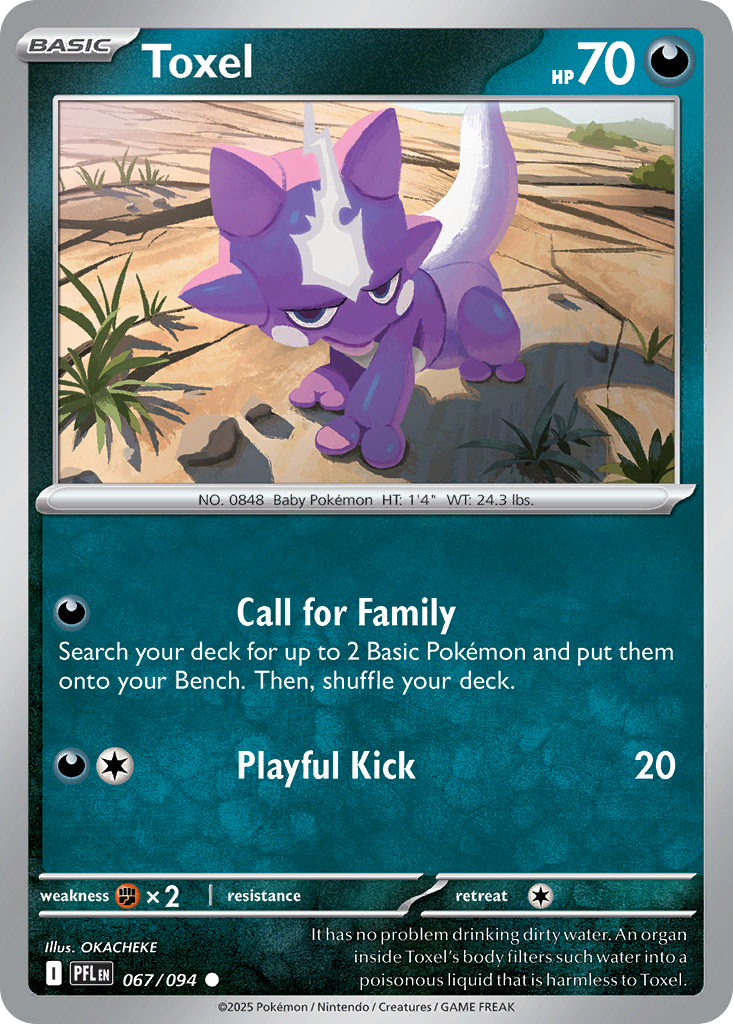 Toxel 67 Phantasmal Flames Pokémon card