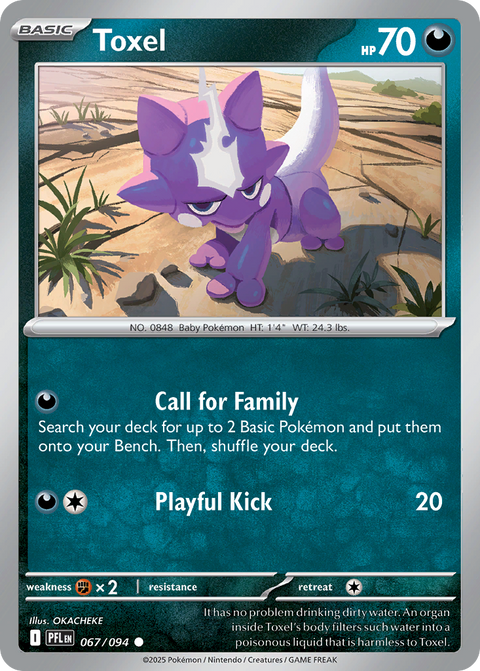 Toxel 67 Phantasmal Flames Pokémon card