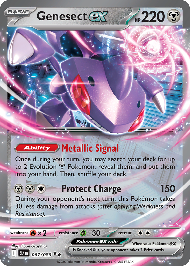 Genesect ex 67 Black Bolt Pokémon card