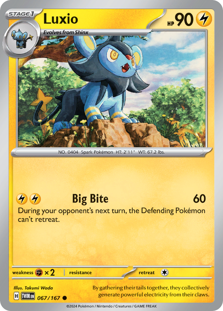 Luxio 67 Twilight Masquerade Pokémon card
