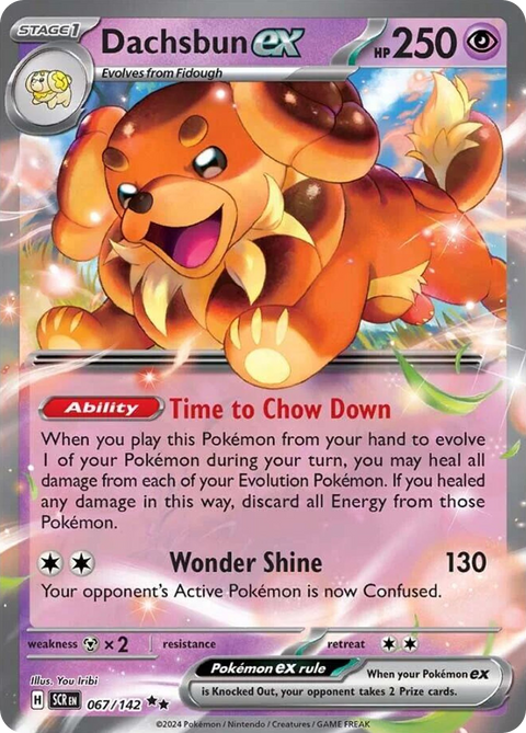 Dachsbun ex 67 Stellar Crown Pokémon card