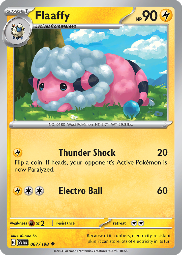 Flaaffy 67 Scarlet & Violet Pokémon card