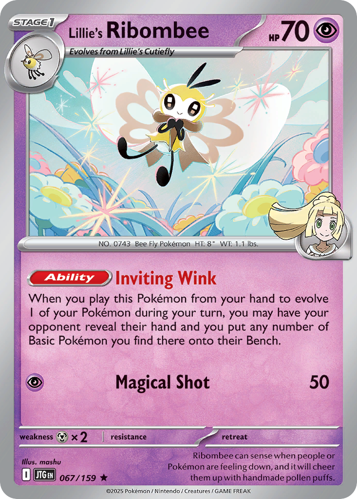 Lillie's Ribombee 67 Journey Together Pokémon card