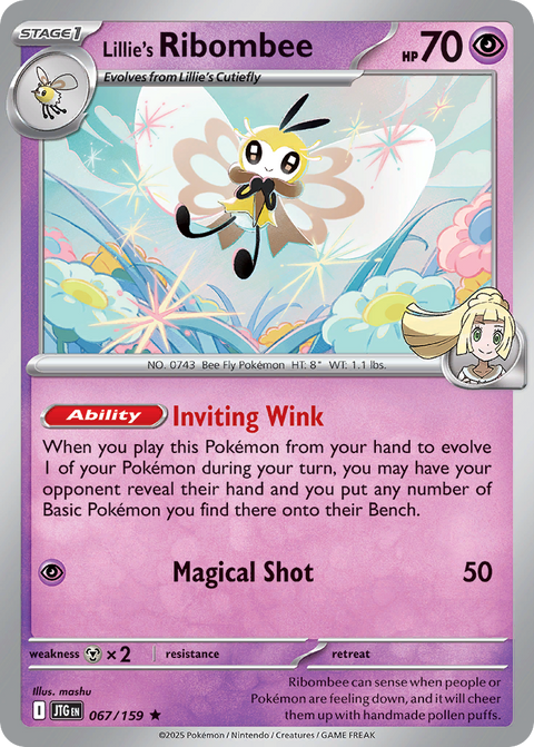 Lillie's Ribombee 67 Journey Together Pokémon card