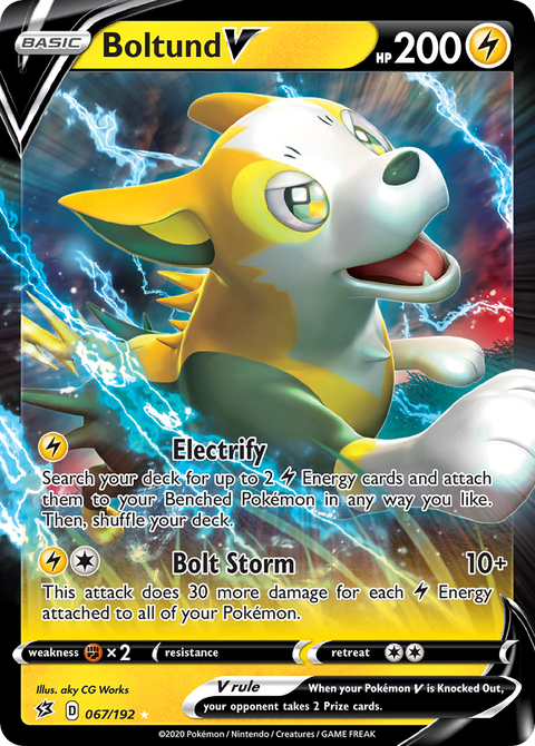 Boltund V 67 Rebel Clash Pokémon card