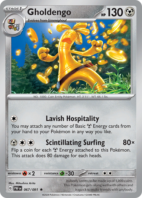 Gholdengo 67 Paldean Fates Pokémon card