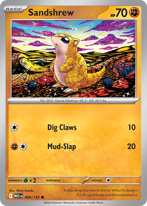 Sandshrew 68 Mega Evolution Pokémon card