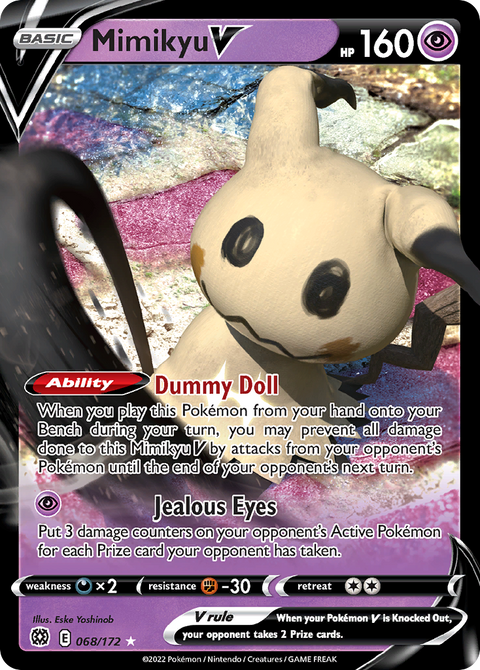 Mimikyu V 68 Brilliant Stars Pokémon card
