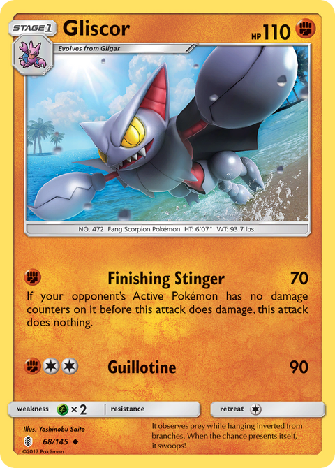Gliscor 68 Guardians Rising Pokémon card