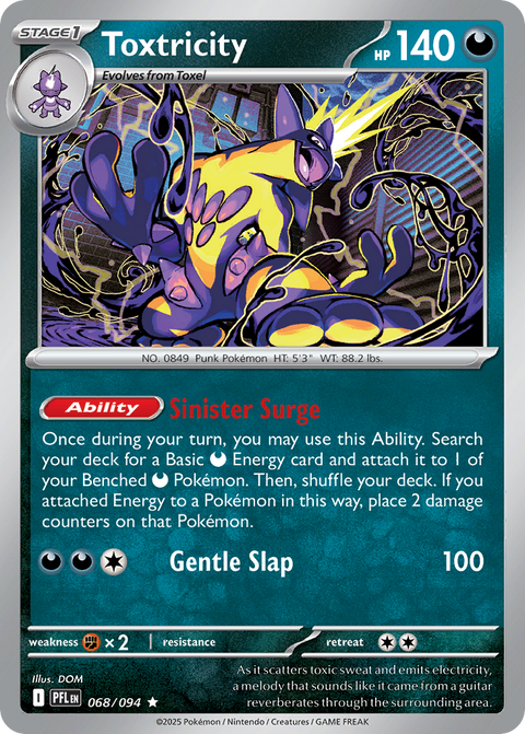 Toxtricity 68 Phantasmal Flames Pokémon card