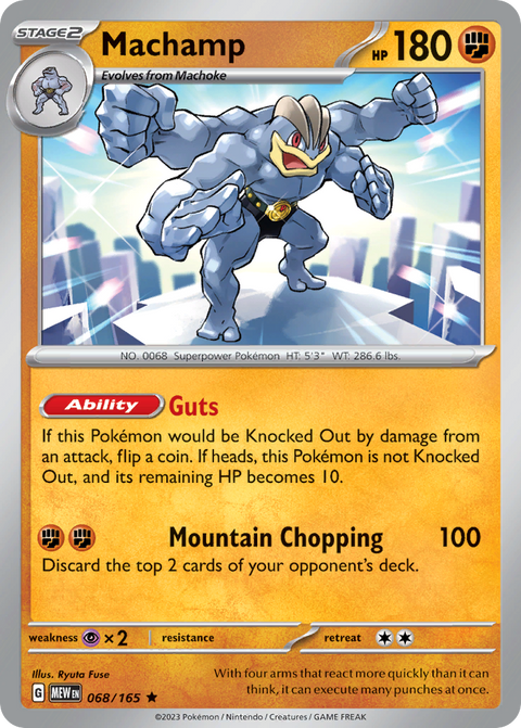 Machamp 68 151 Pokémon card