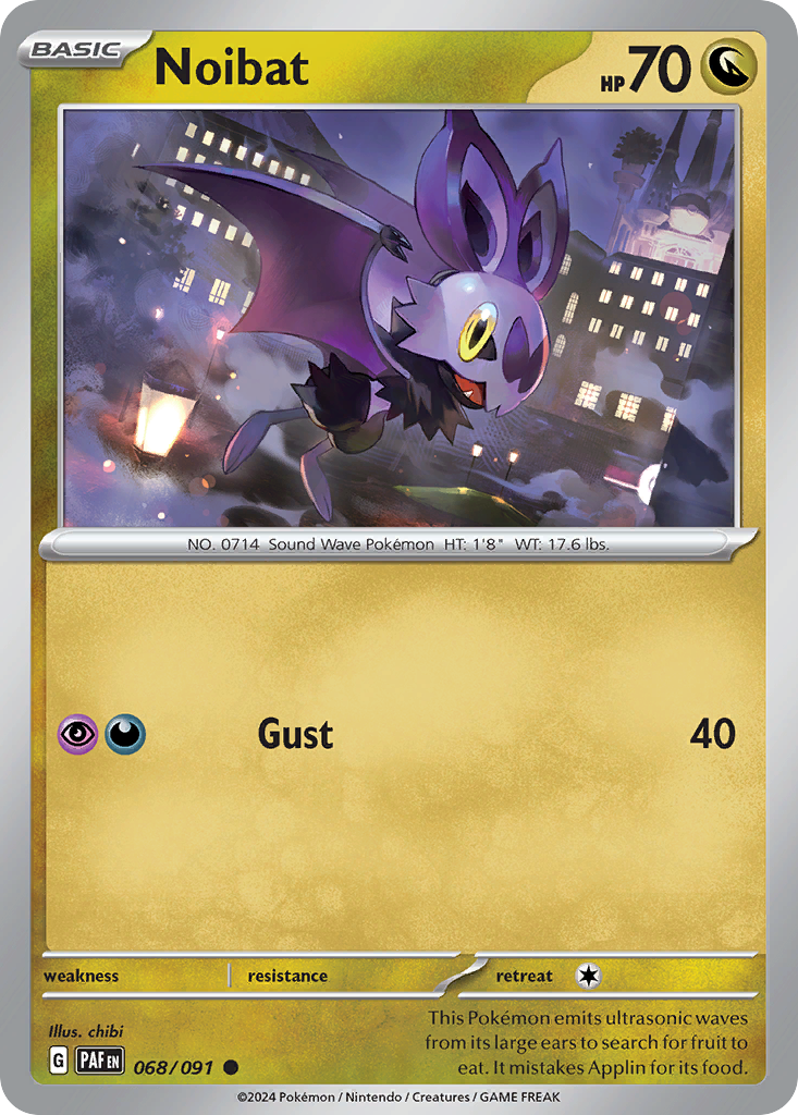 Noibat 68 Paldean Fates Pokémon card