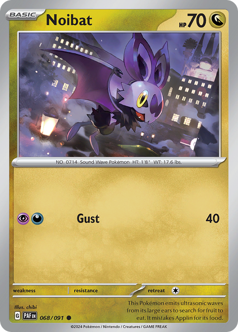 Noibat 68 Paldean Fates Pokémon card