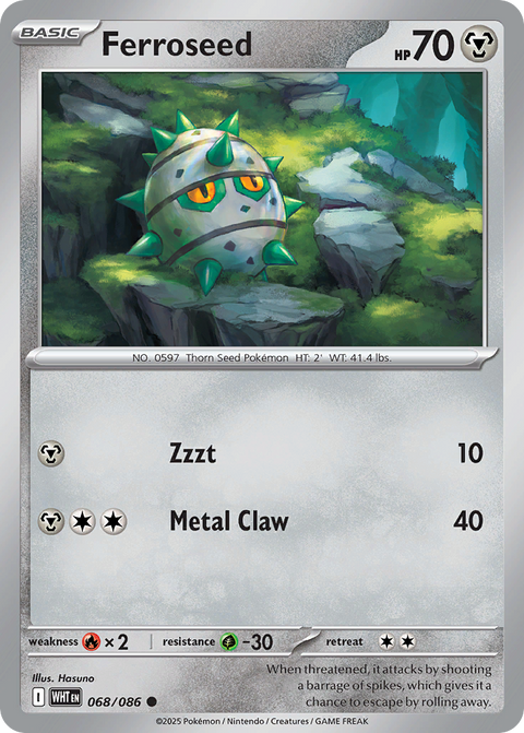 Ferroseed 68 White Flare Pokémon card