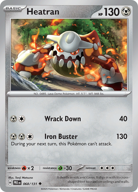 Heatran 68 Prismatic Evolutions Pokémon card