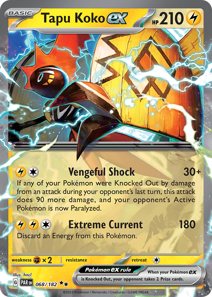 Tapu Koko ex 68 Paradox Rift Pokémon card