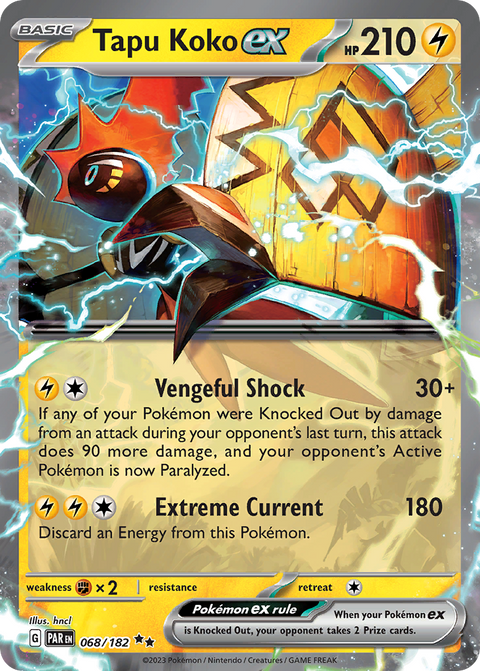Tapu Koko ex 68 Paradox Rift Pokémon card