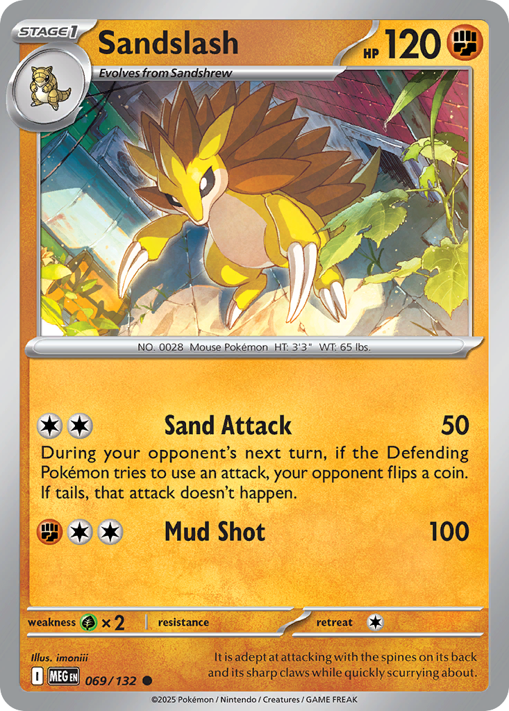 Sandslash 69 Mega Evolution Pokémon card