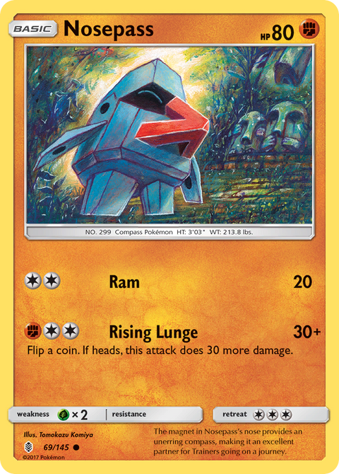 Nosepass 69 Guardians Rising Pokémon card