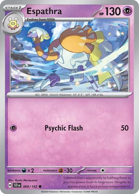 Espathra 69 Stellar Crown Pokémon card