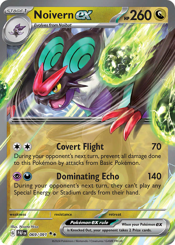 Noivern ex 69 Paldean Fates Pokémon card