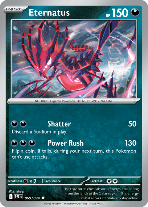 Eternatus 69 Phantasmal Flames Pokémon card